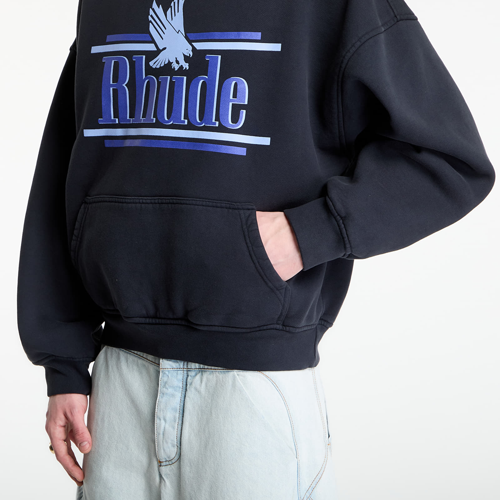 Sweatjacken und Sweatshirts Rhude Rossa Hoodie Vintage Black/ Blue