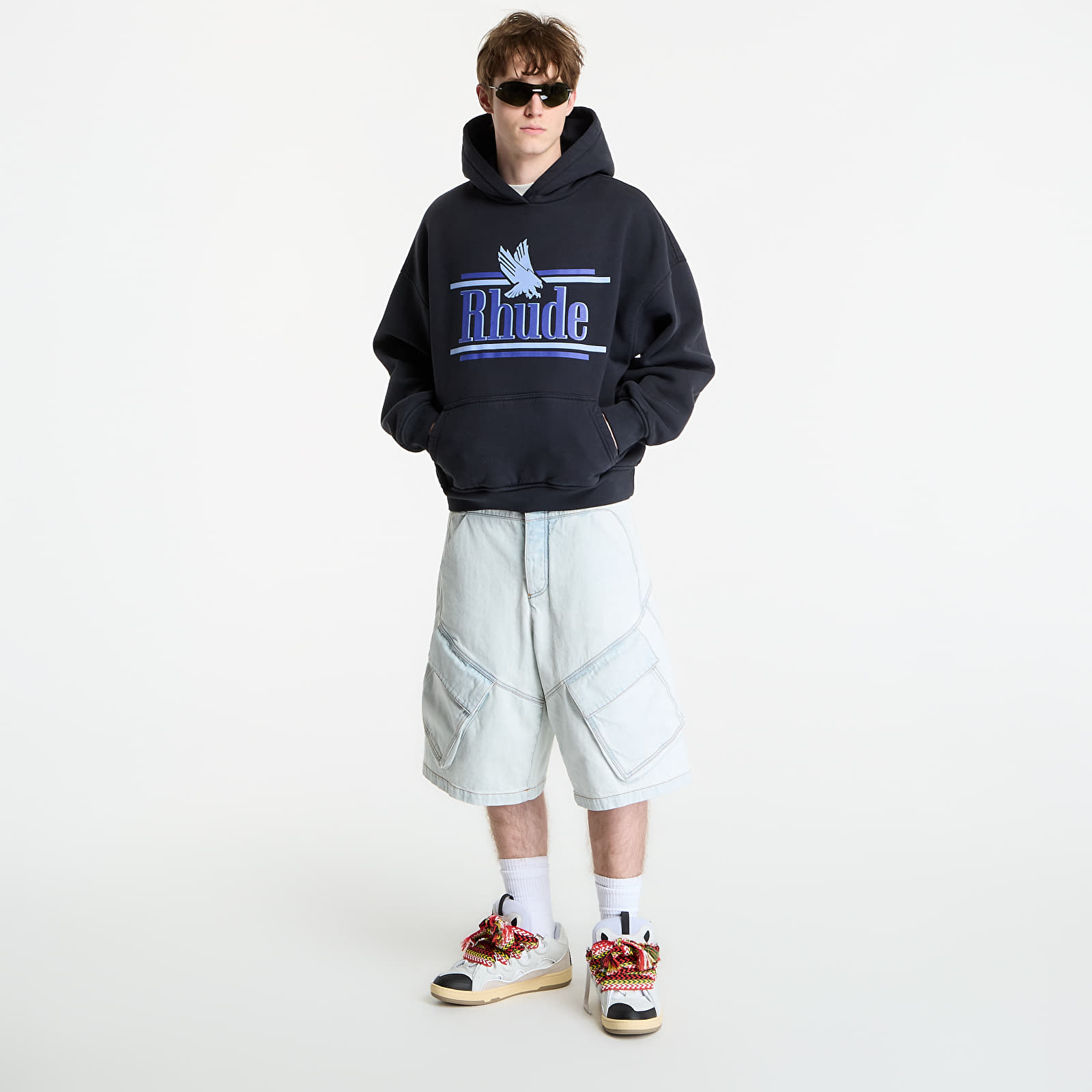 Sweatjacken und Sweatshirts Rhude Rossa Hoodie Vintage Black/ Blue