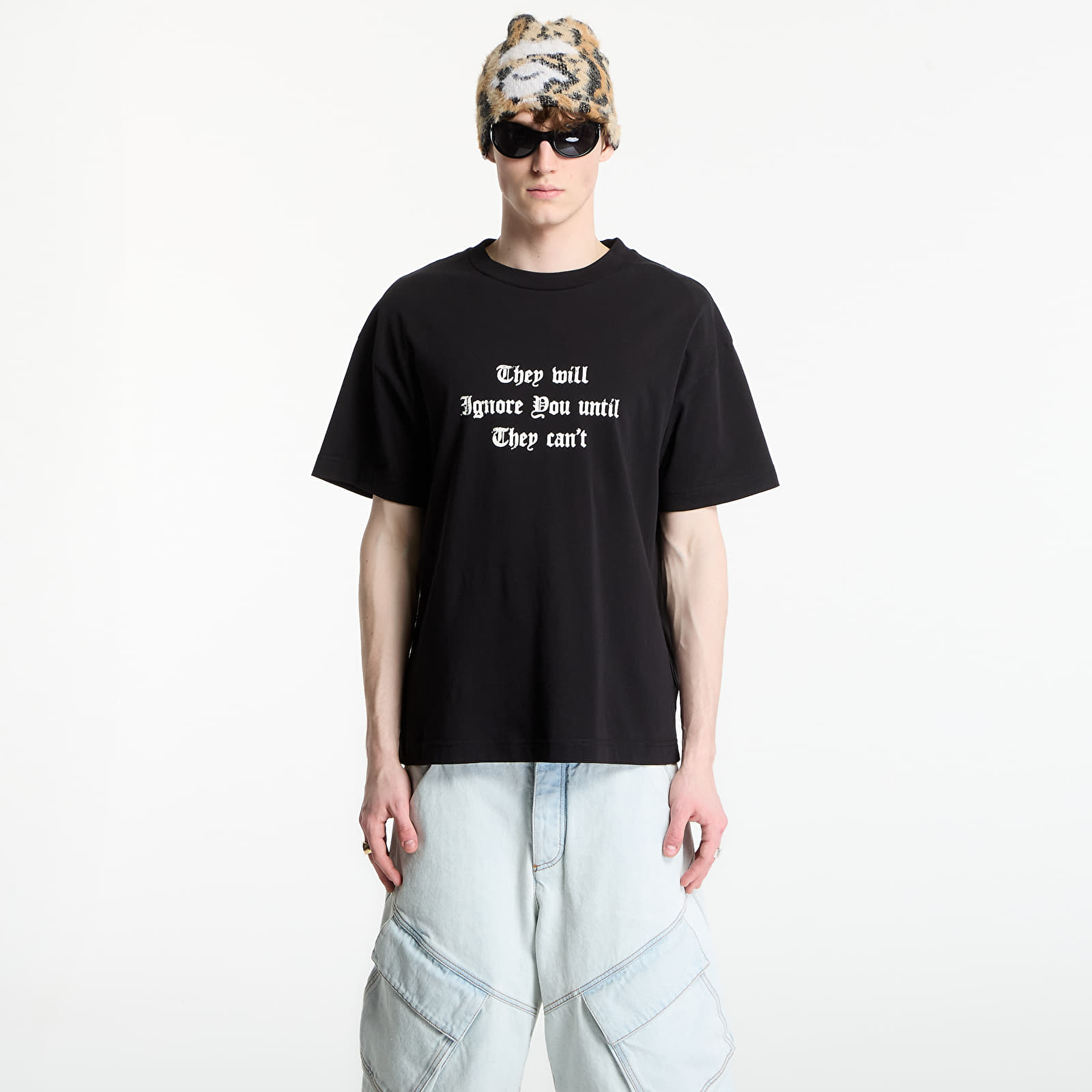 T-skjorter for menn Palm Angels Statement Regular T-Shirt UNISEX Black/ Off White