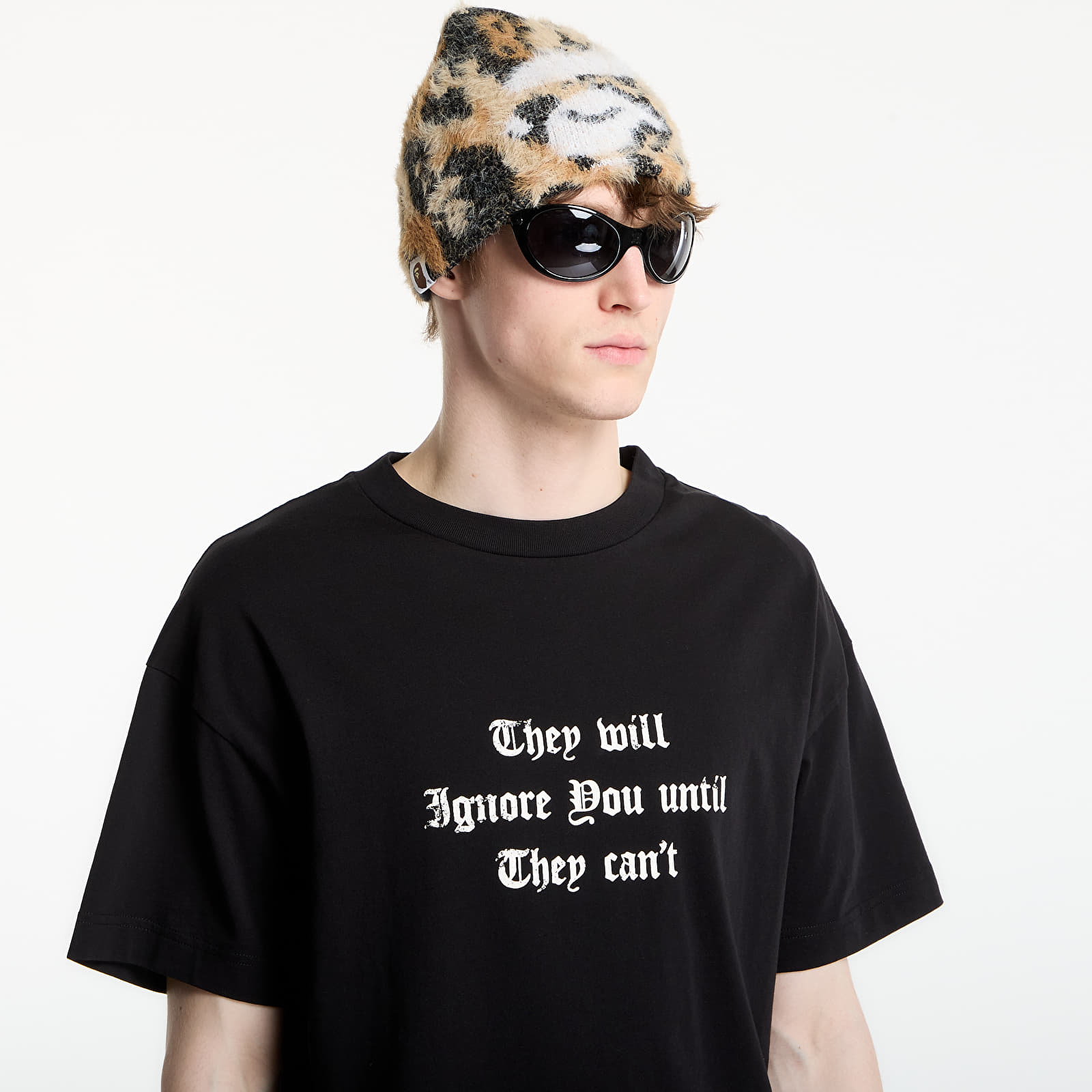 T-skjorter for menn Palm Angels Statement Regular T-Shirt UNISEX Black/ Off White