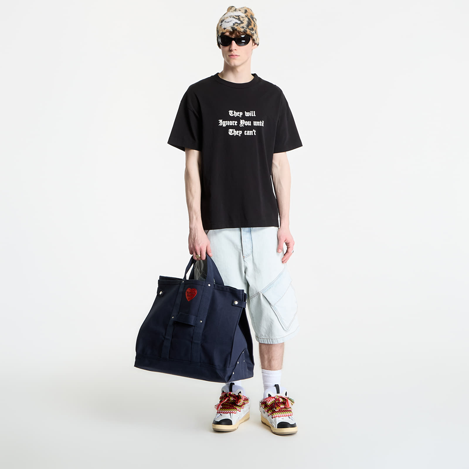 T-skjorter for menn Palm Angels Statement Regular T-Shirt UNISEX Black/ Off White