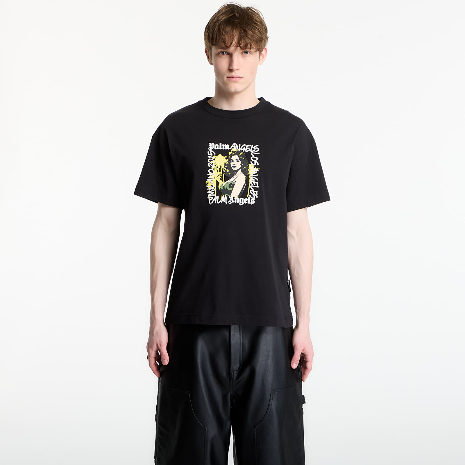 T-skjorter for menn Palm Angels Pinup Regular T-Shirt UNISEX Black/ Blue