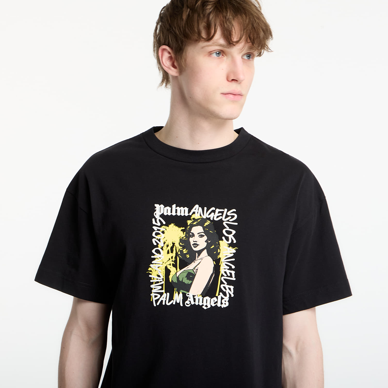 T-skjorter for menn Palm Angels Pinup Regular T-Shirt UNISEX Black/ Blue