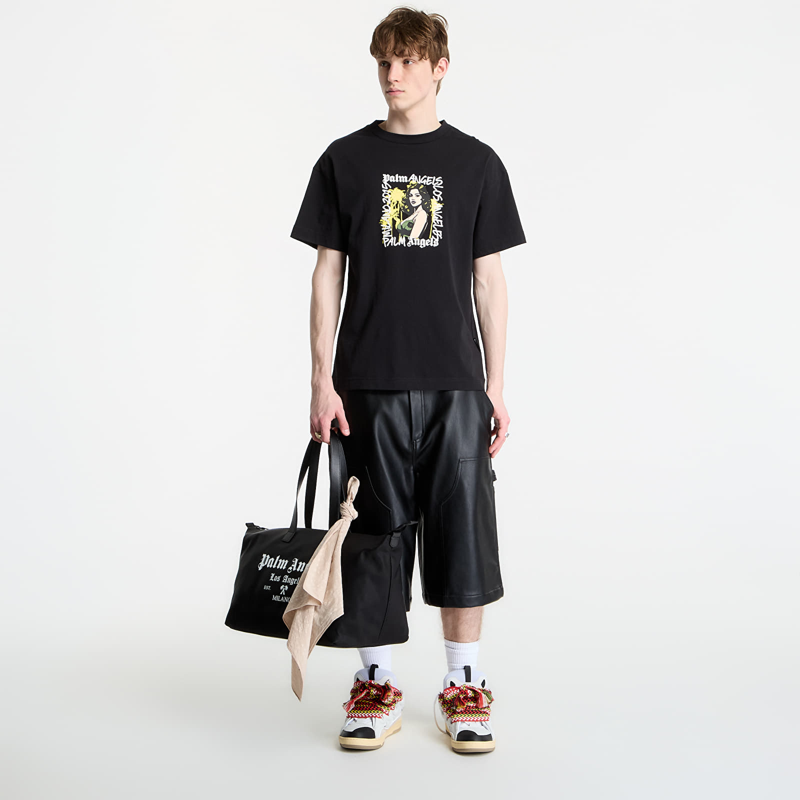 T-skjorter for menn Palm Angels Pinup Regular T-Shirt UNISEX Black/ Blue