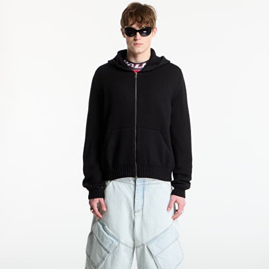 Суитшърт Palm Angels Curved Logo Knit Hoodie UNISEX Black/ Off White