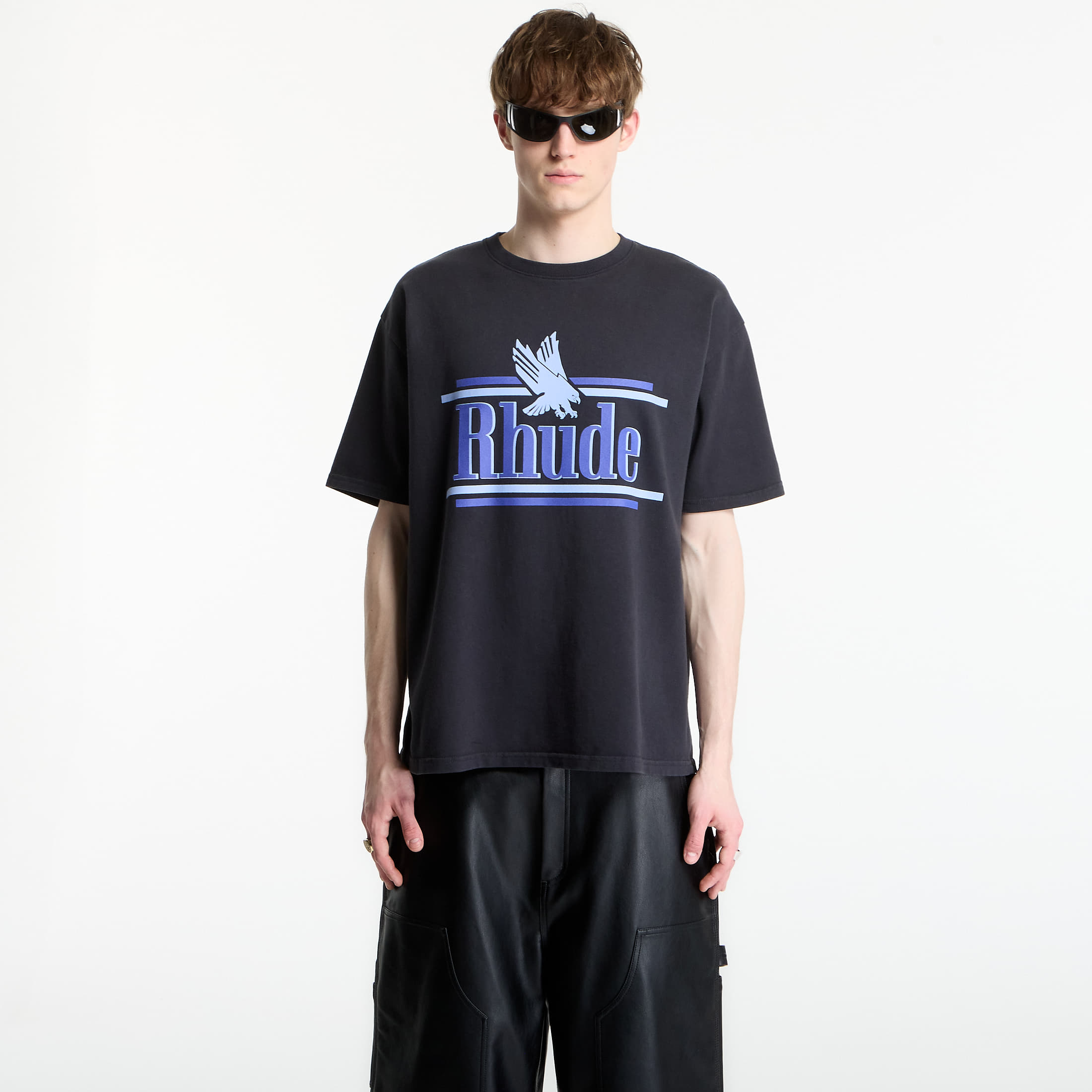 Tricou Rhude Rossa Tee Vintage Black/ Blue L