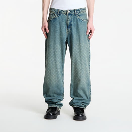 Džinsi Daily Paper Faded Monogram Amba Jeans V2 Bleached Denim Blue