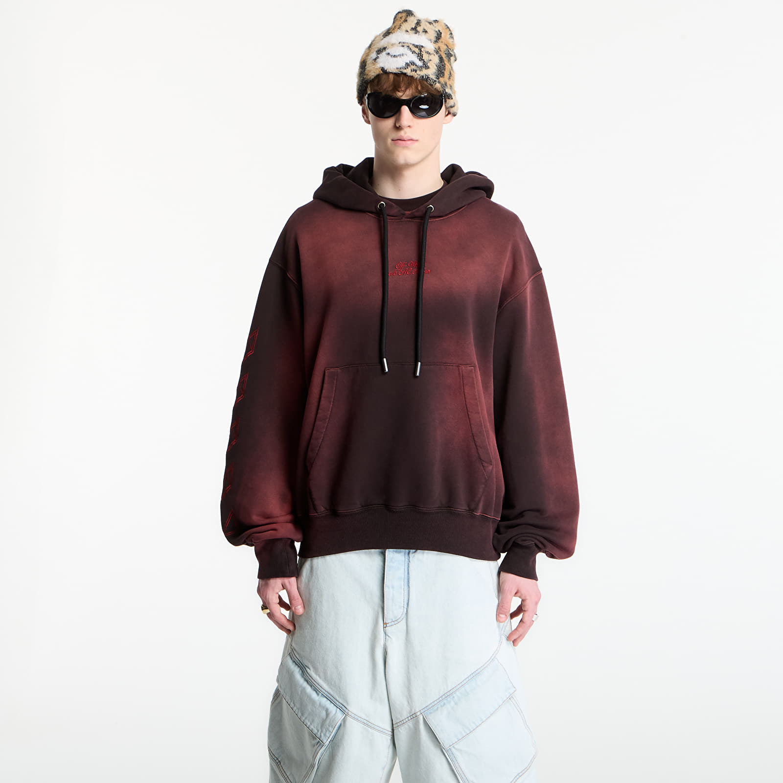 Mężczyźni Off-White x AC Milan Regular Hoodie UNISEX Black/ Red