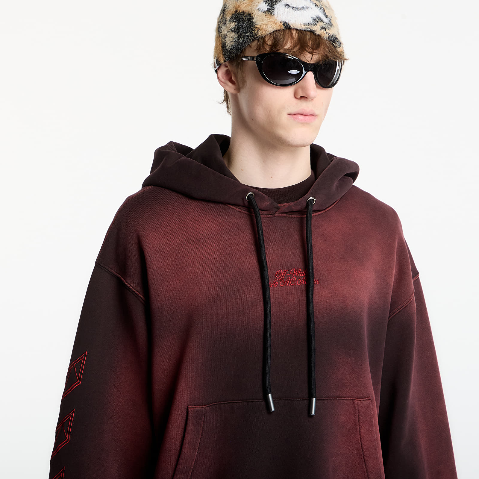 Mężczyźni Off-White x AC Milan Regular Hoodie UNISEX Black/ Red