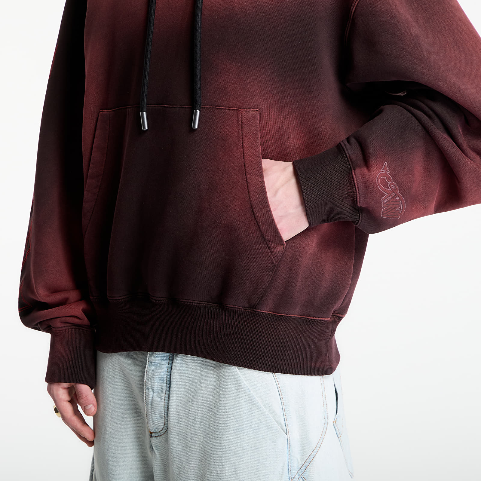 Mężczyźni Off-White x AC Milan Regular Hoodie UNISEX Black/ Red