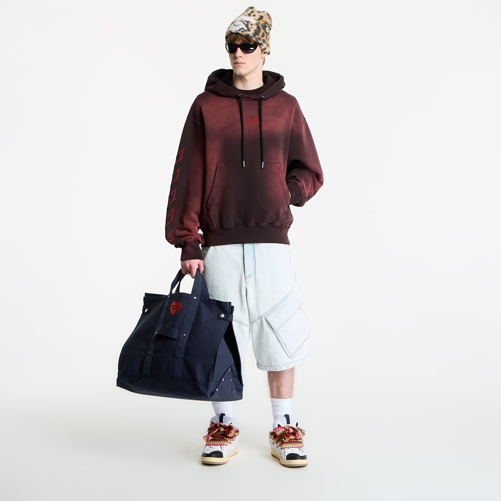 Mężczyźni Off-White x AC Milan Regular Hoodie UNISEX Black/ Red