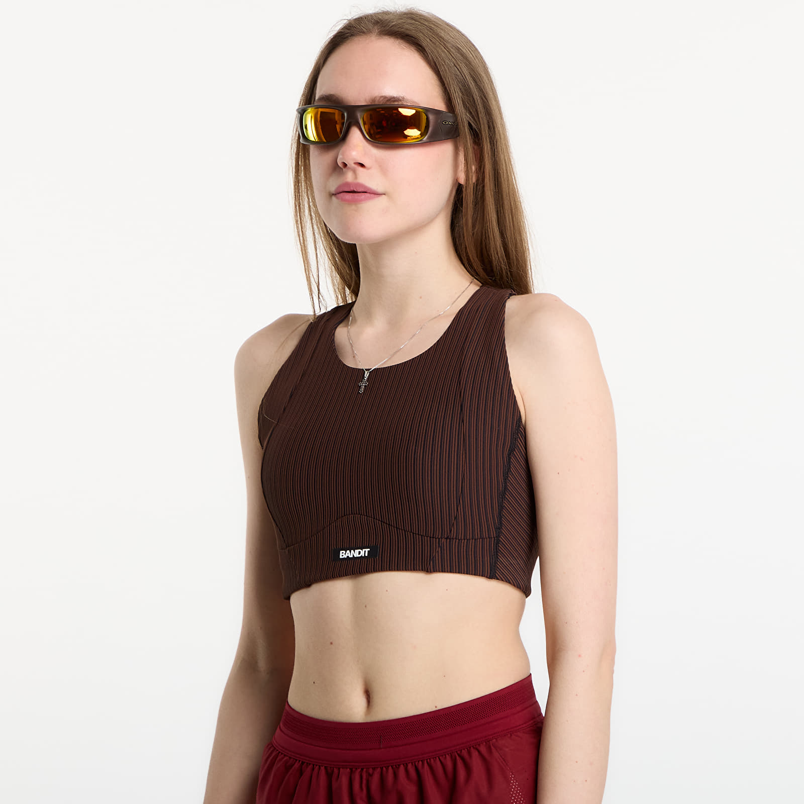 BH-er for kvinner BANDIT Women's Striped Cadence™ Longline Bra Cacao/ Black