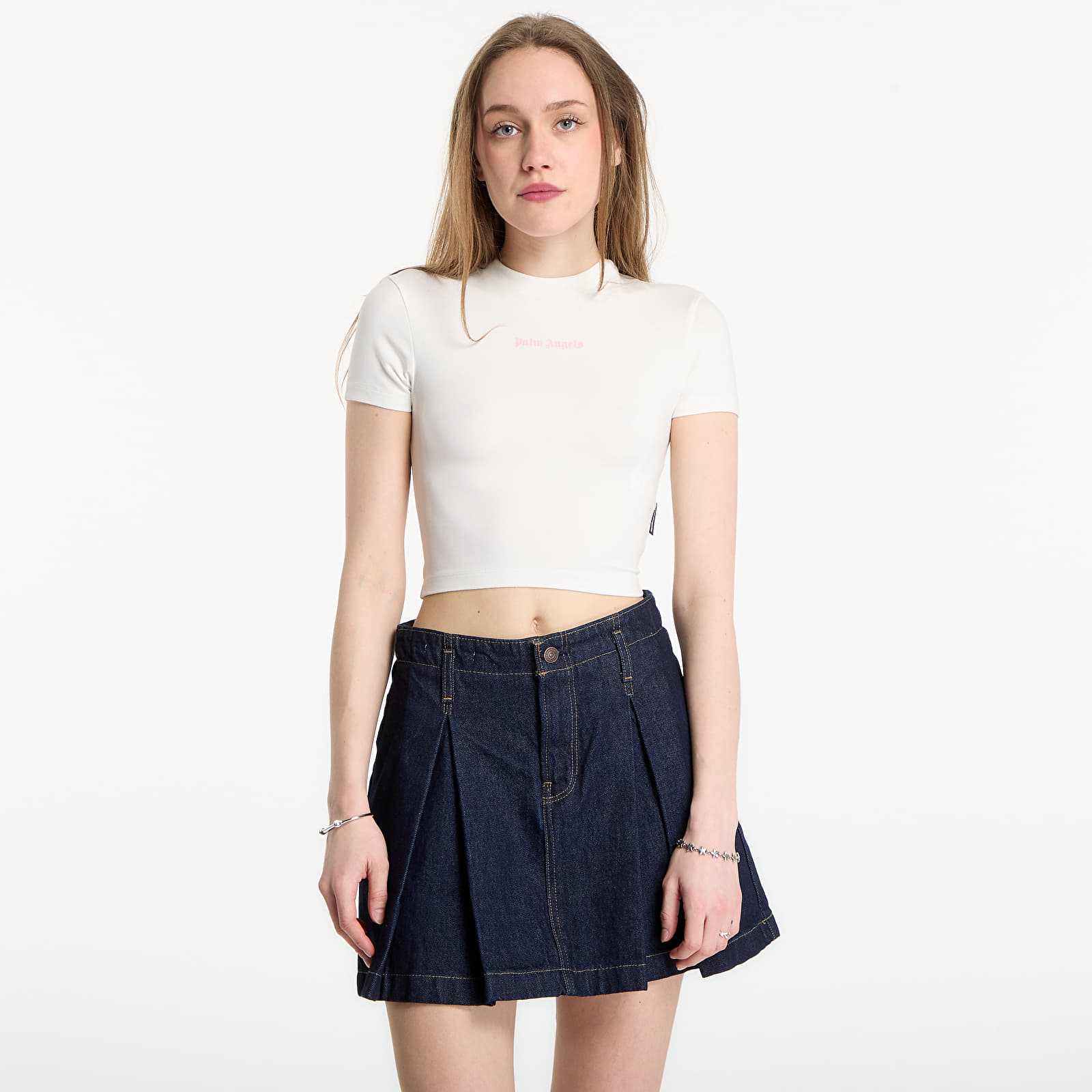 Дамски тениски Palm Angels Milan LA Baby T-Shirt Off White/ Pink