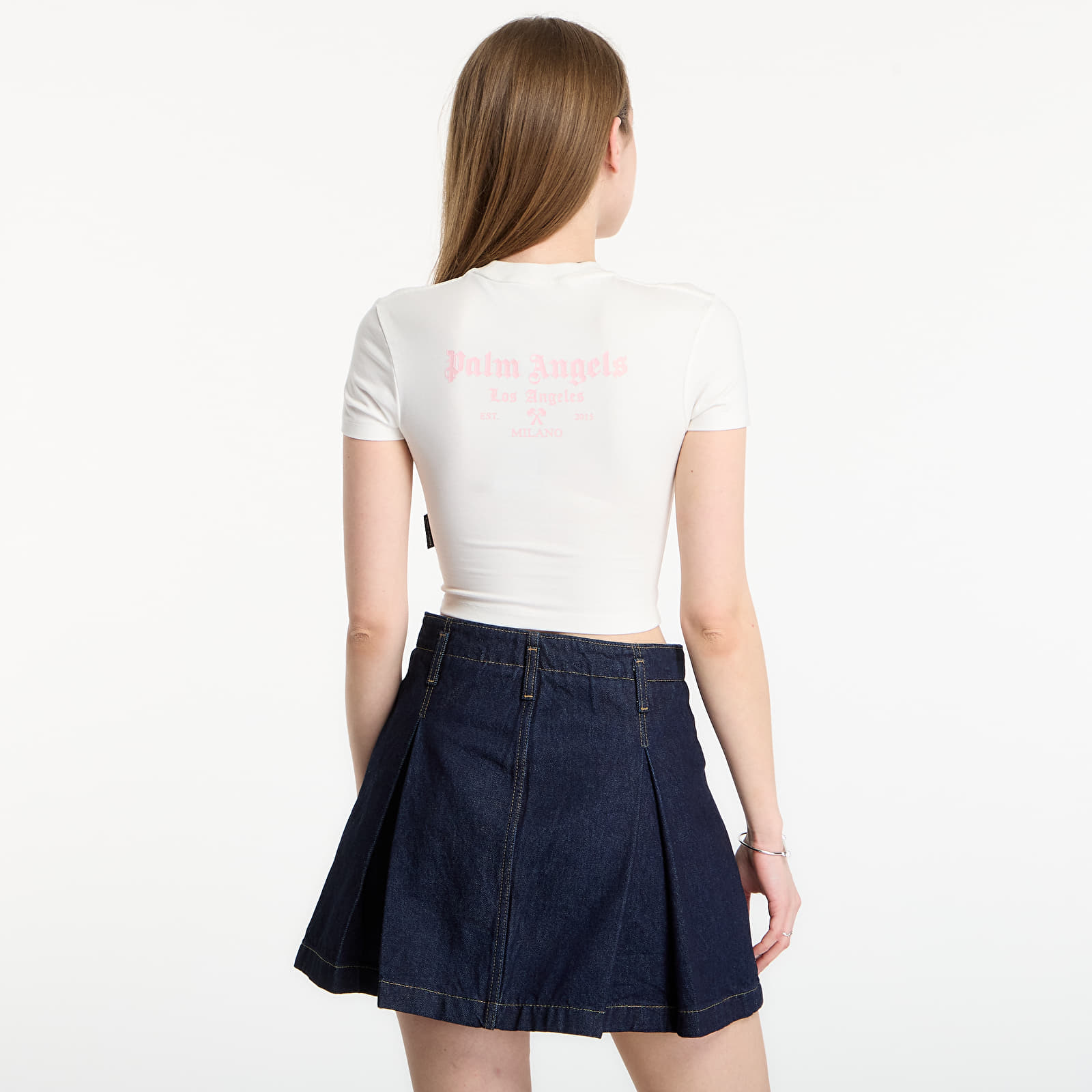 Дамски тениски Palm Angels Milan LA Baby T-Shirt Off White/ Pink