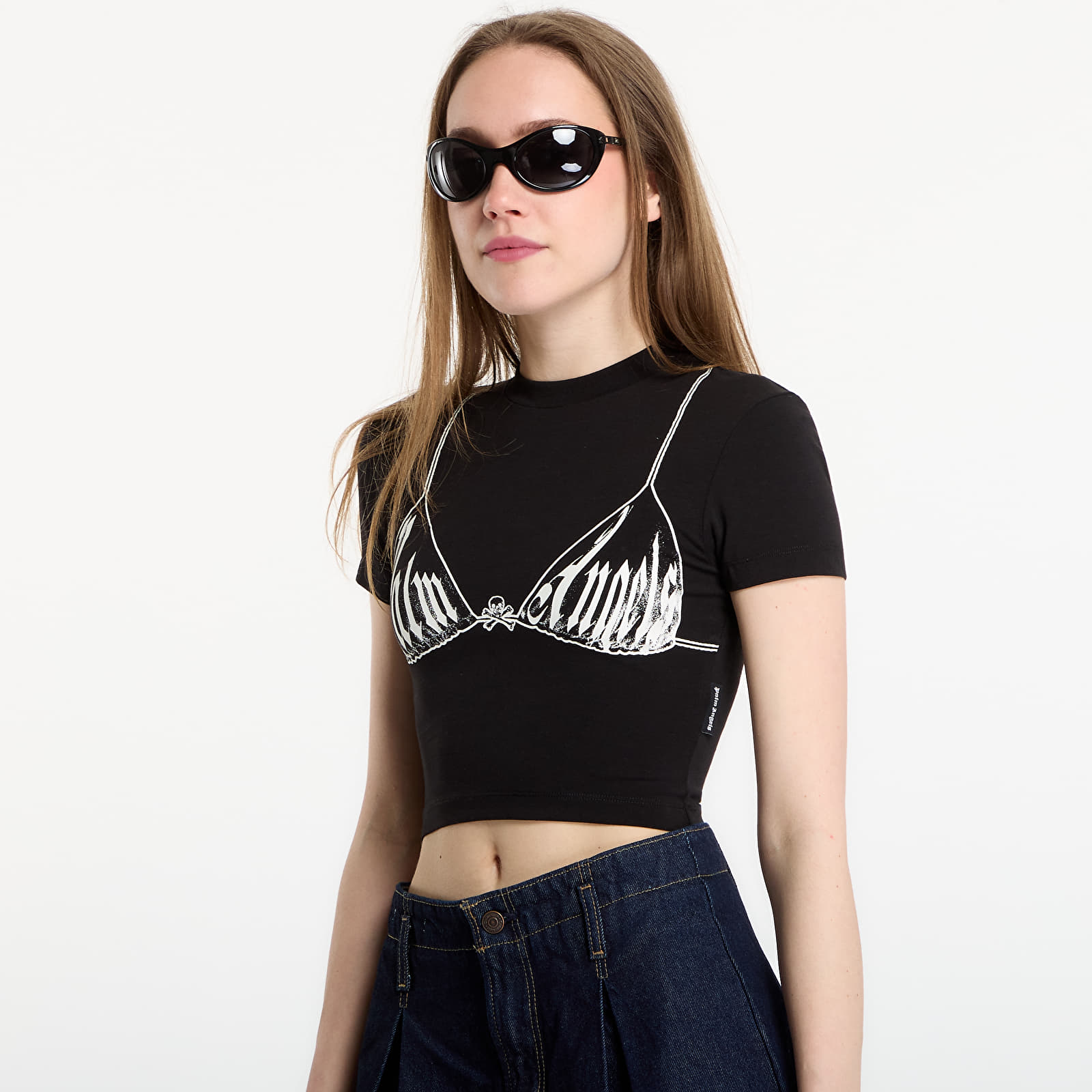 Γυναικεία μπλουζάκια Palm Angels Palm Bra Baby T-Shirt Black/ Off White