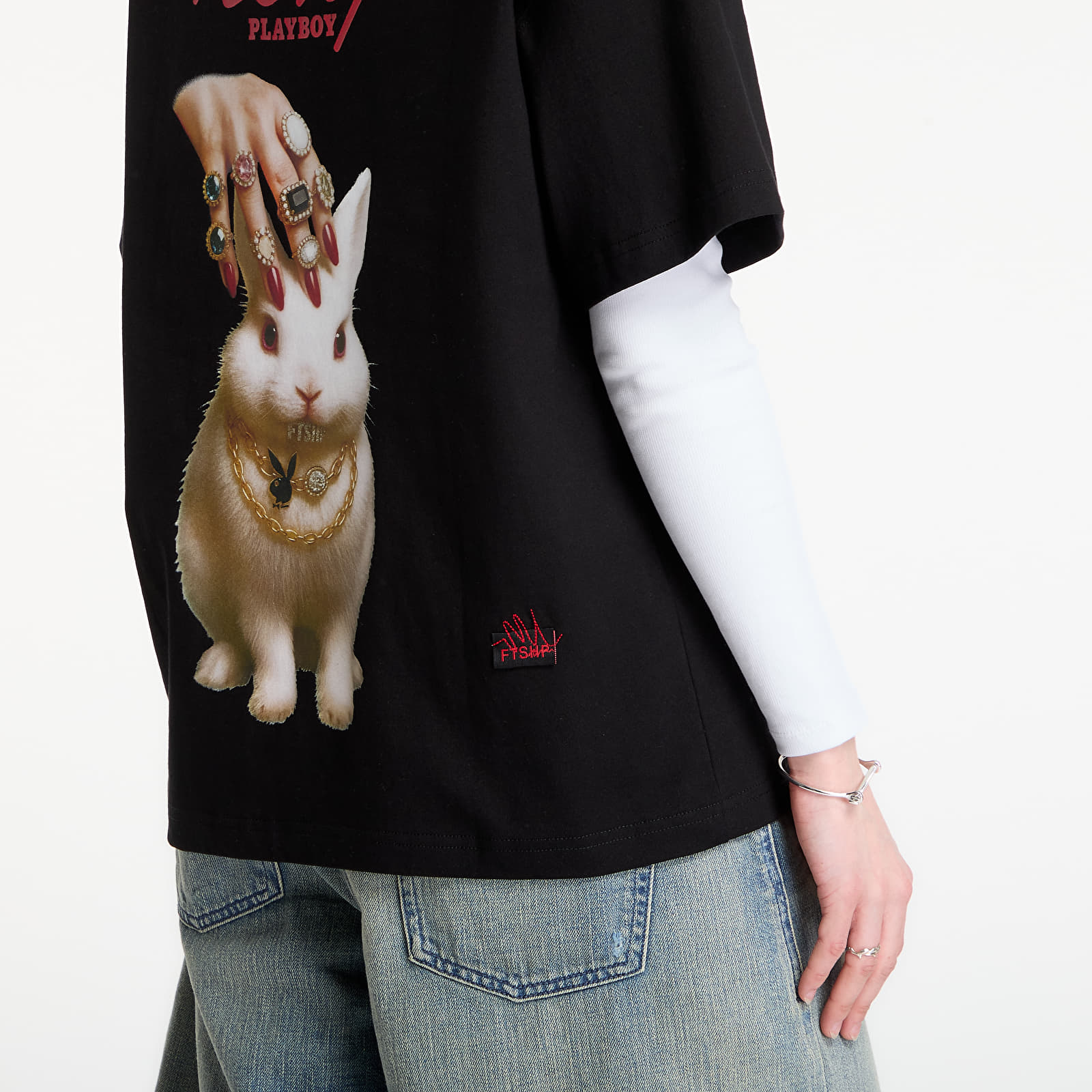 T-shirts Playboy x FTSHP T-Shirt Caressing Bunny UNISEX Black