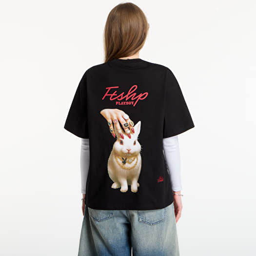 Playboy x FTSHP T-Shirt Caressing Bunny UNISEX Black | Footshop