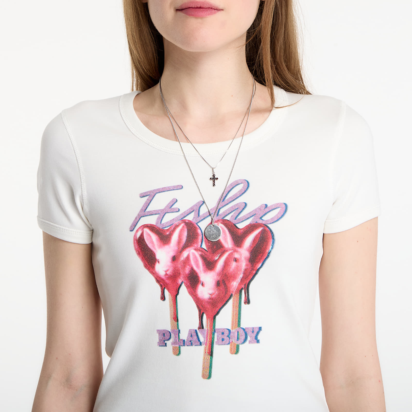 T-shirts Playboy x FTSHP Girls Shrunk Tee Lollies Off-White