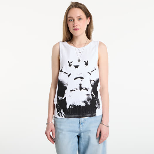 Playboy x FTSHP Rib Tank Top Portrait UNISEX White