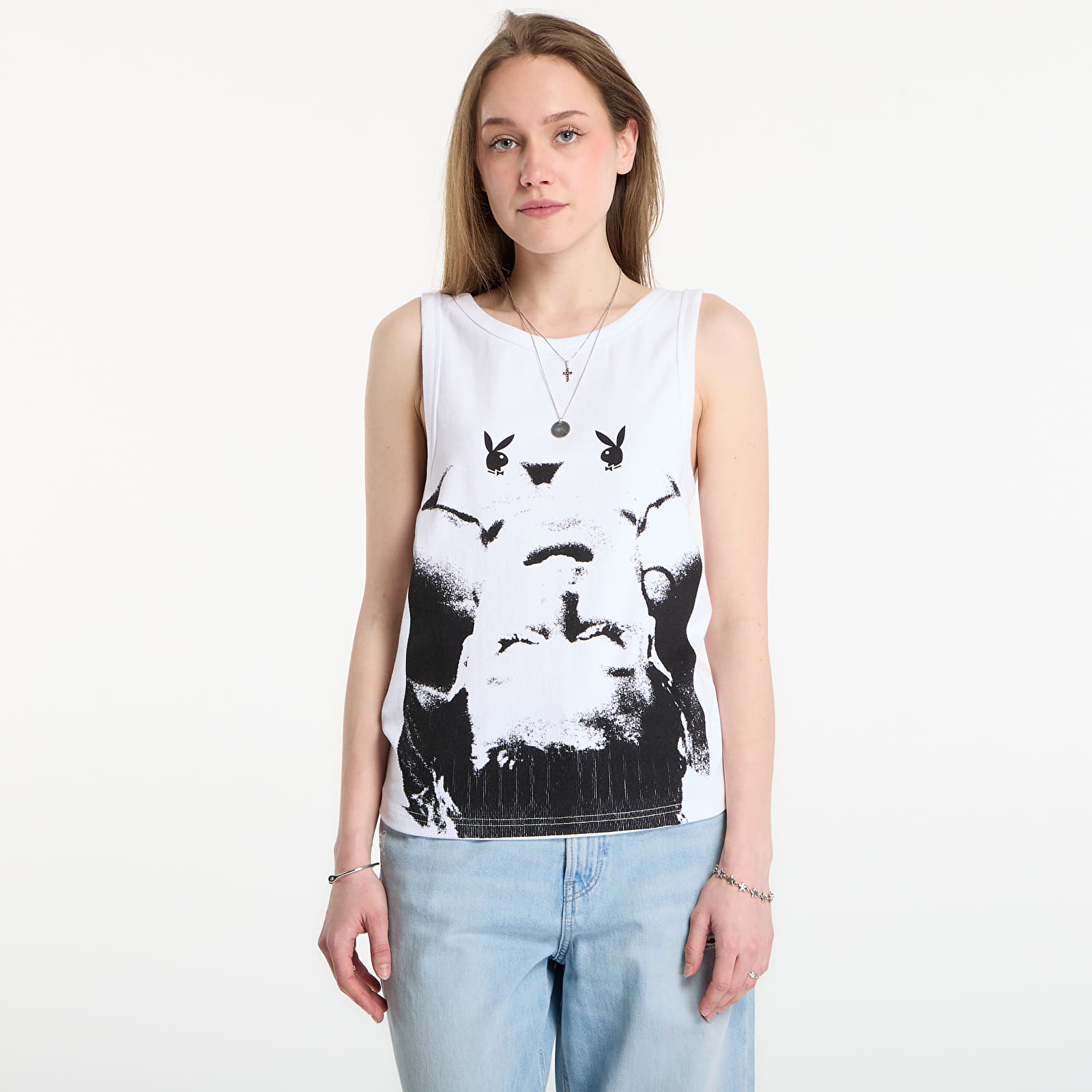 Vestes Playboy x FTSHP Rib Tank Top Portrait UNISEX White