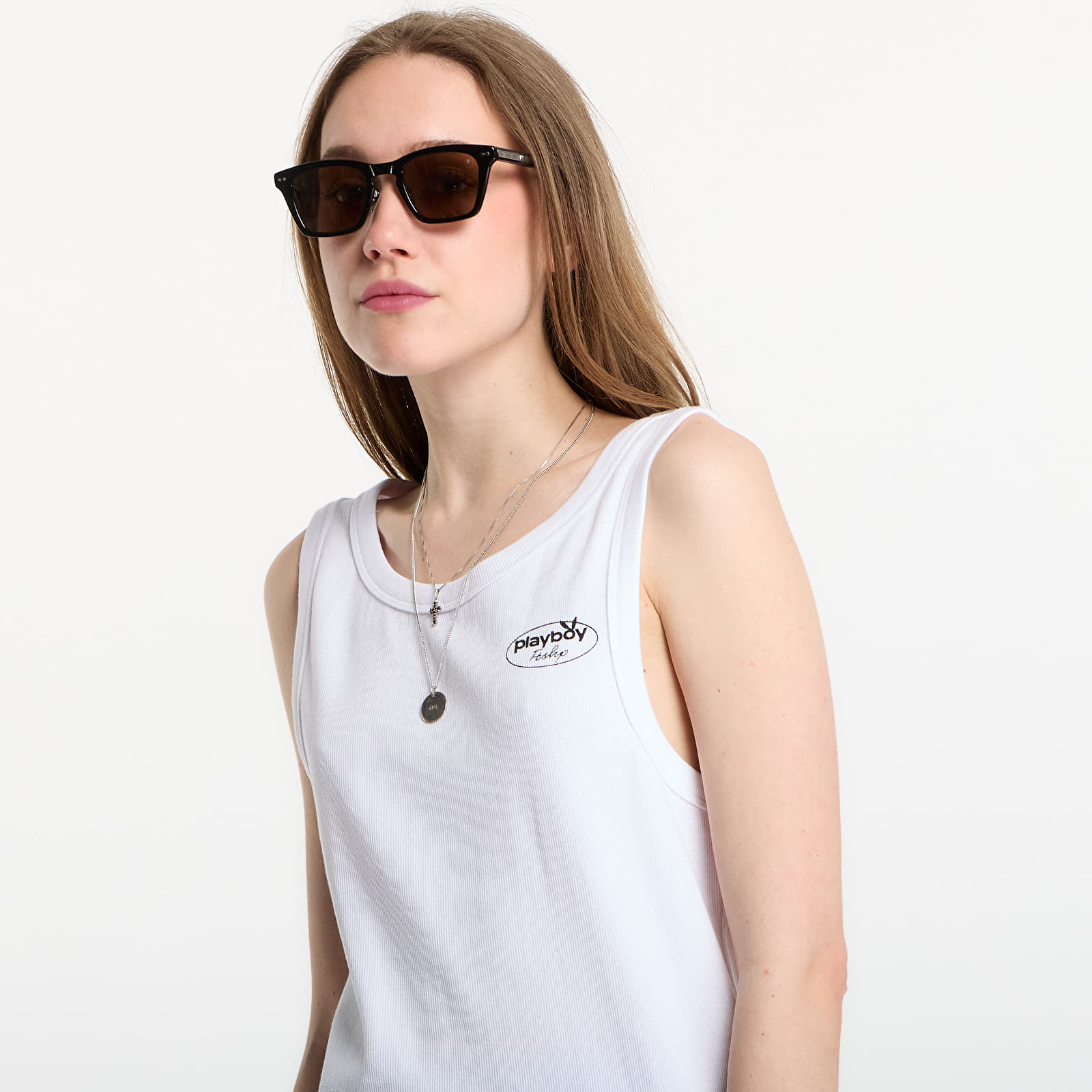 Vestes Playboy x FTSHP Rib Tank Top Logo UNISEX White
