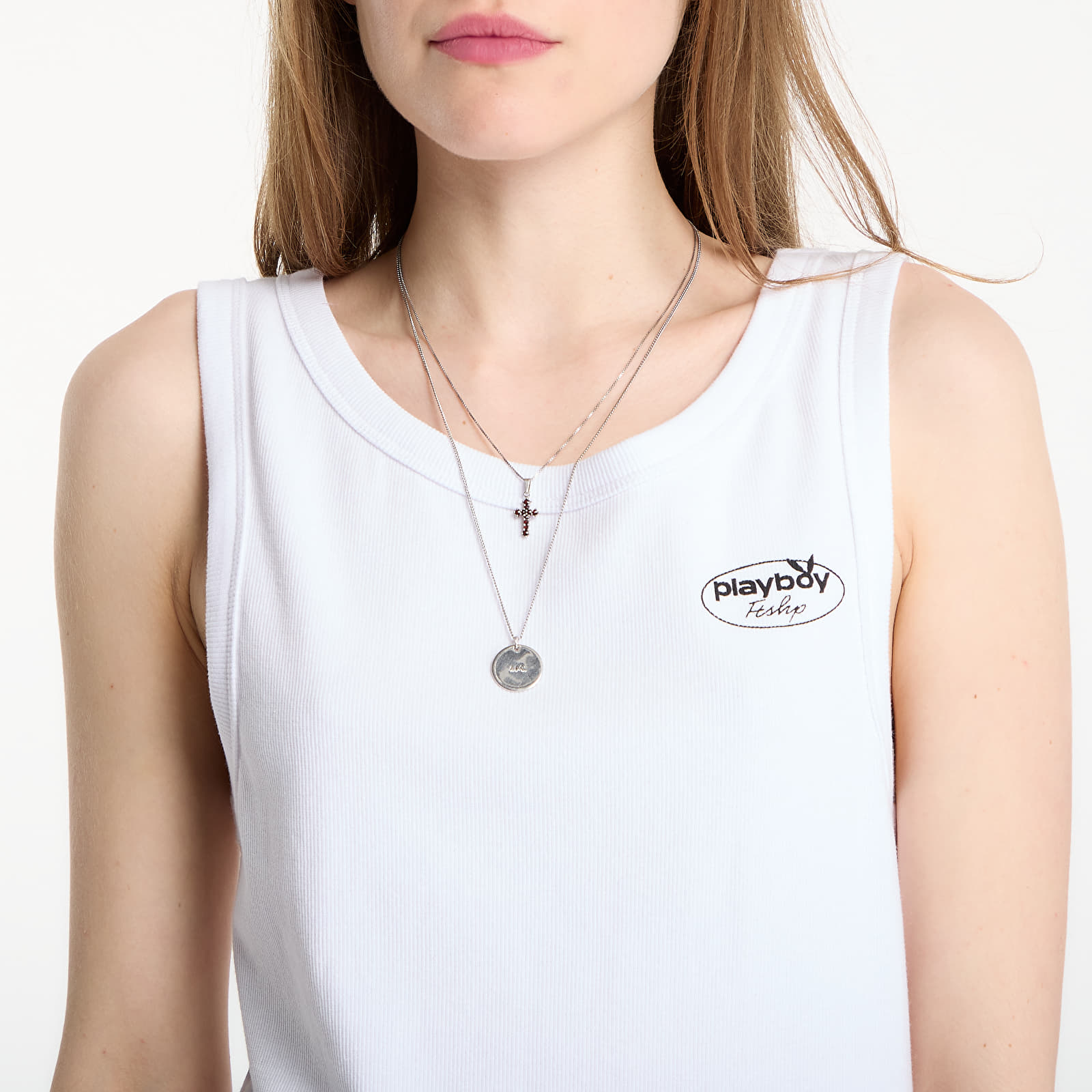 Vestes Playboy x FTSHP Rib Tank Top Logo UNISEX White