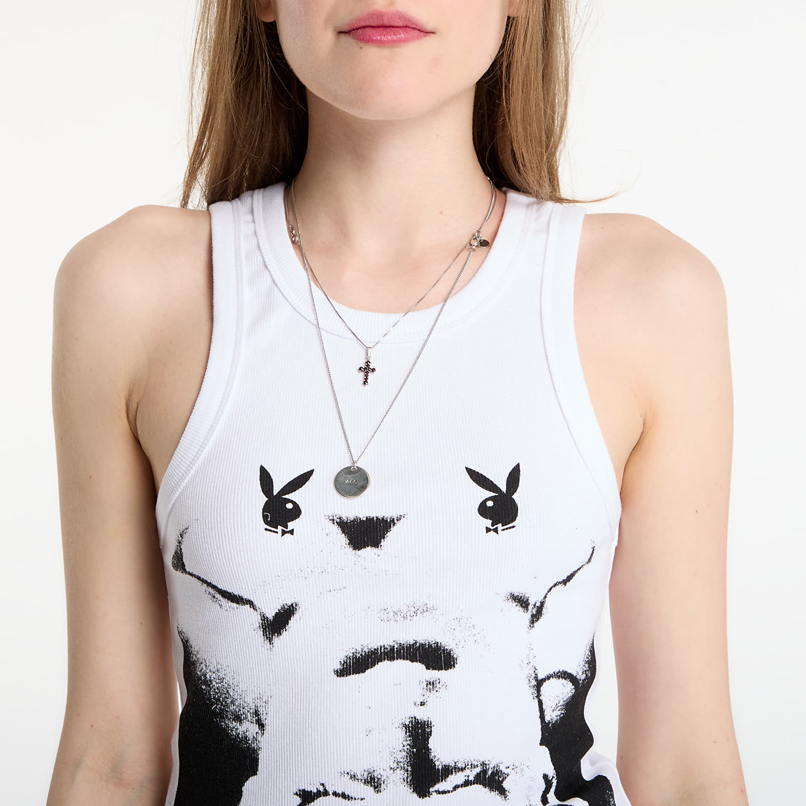 Liemenės Playboy x FTSHP Girls Rib Tank Top Portrait White