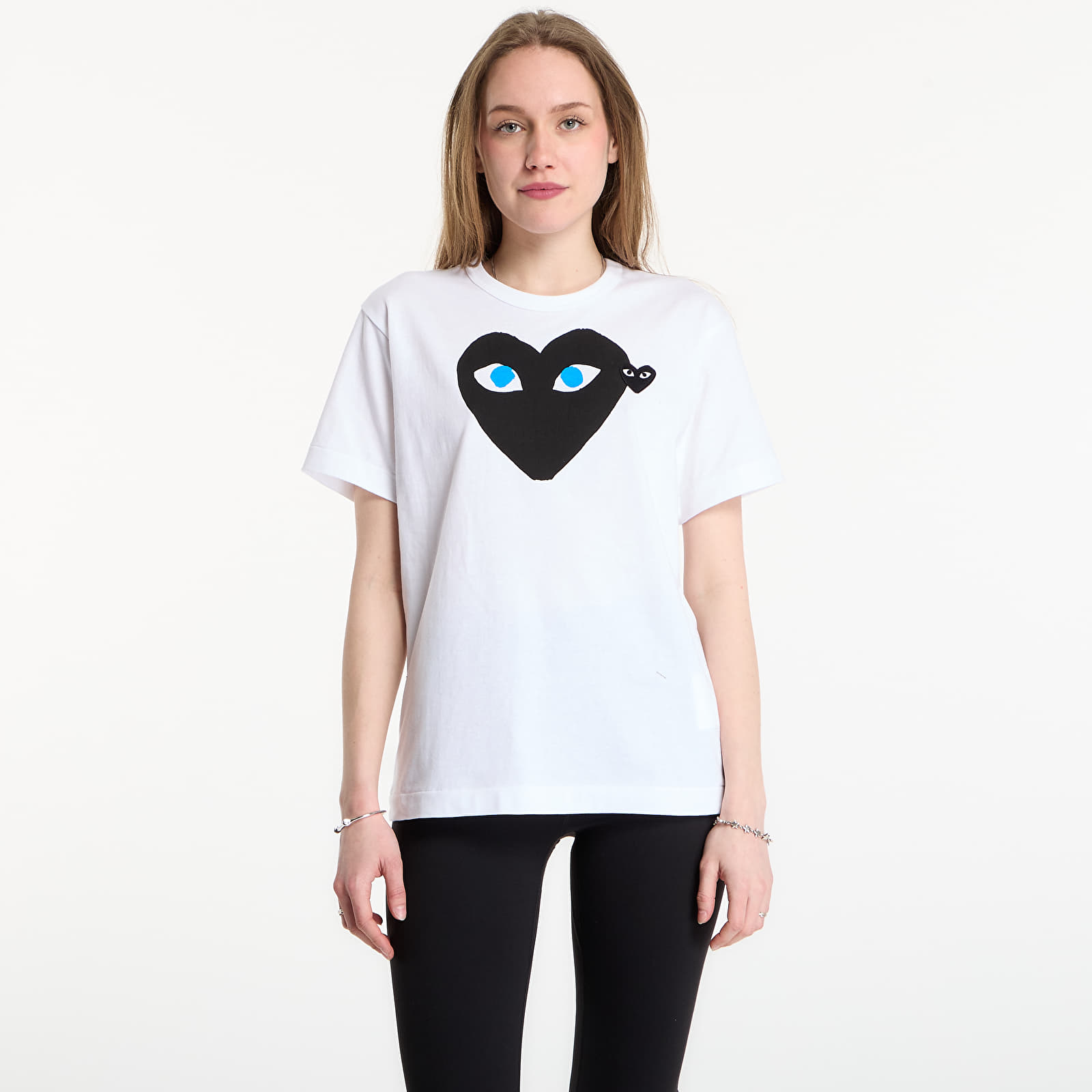 Majice T-shirt Comme des Garçons PLAY T-Shirt Black Emblem Knit UNISEX White
