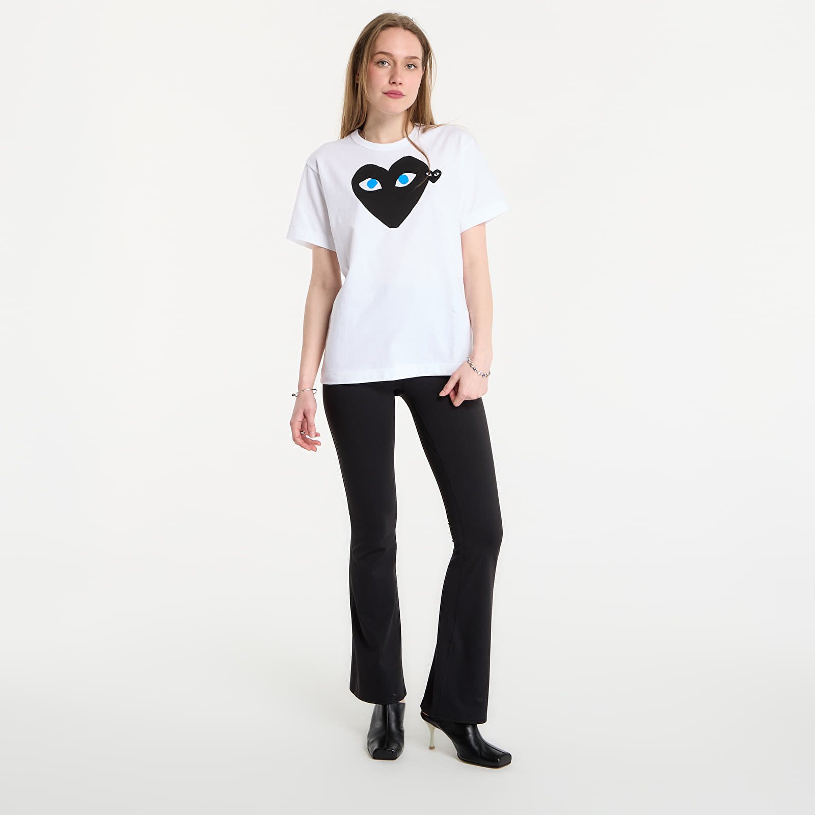 Majice T-shirt Comme des Garçons PLAY T-Shirt Black Emblem Knit UNISEX White