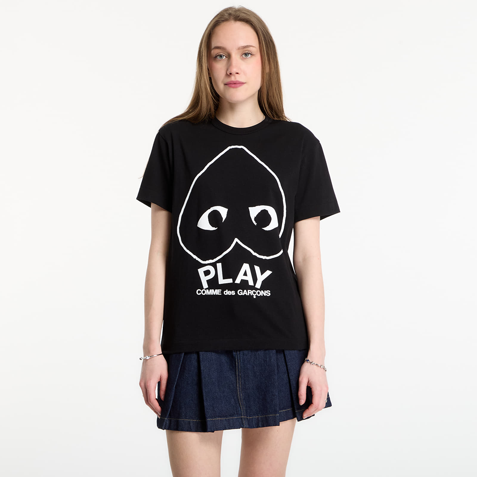 T-paidat Comme des Garçons PLAY T-Shirt Logo Print Knit UNISEX Black