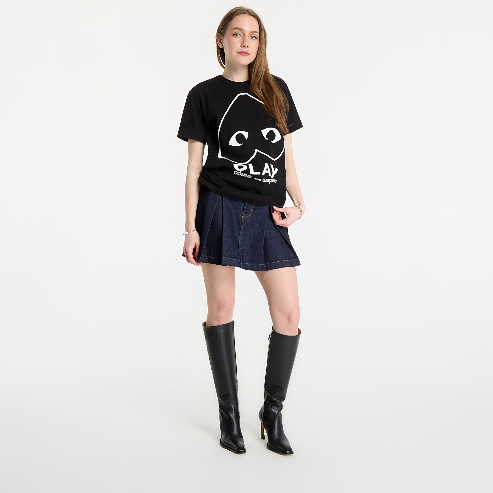 T-paidat Comme des Garçons PLAY T-Shirt Logo Print Knit UNISEX Black