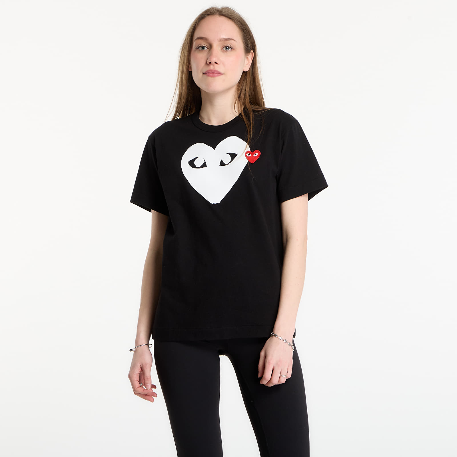 T-paidat Comme des Garçons PLAY T-Shirt Red Emblem Knit UNISEX Black