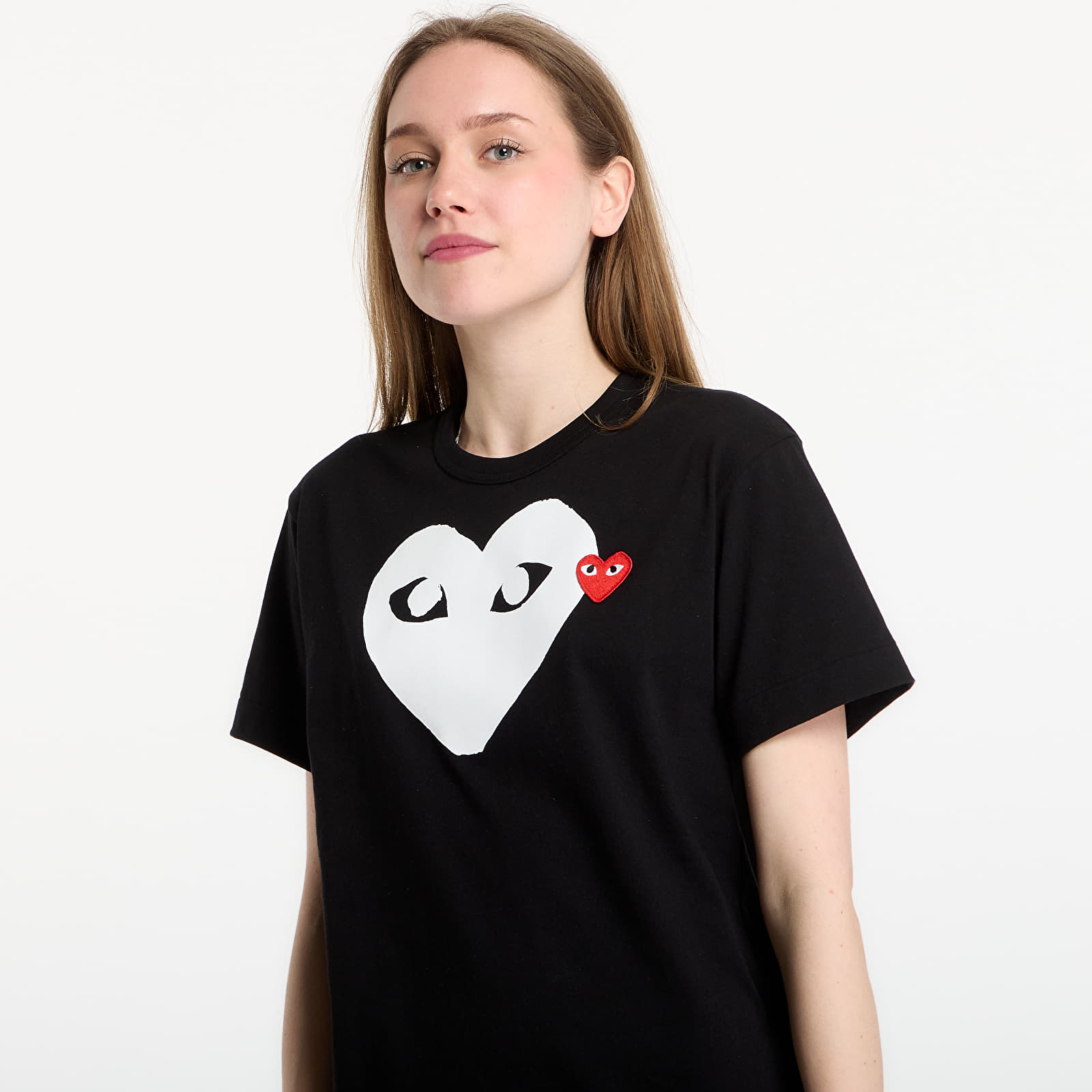 T-paidat Comme des Garçons PLAY T-Shirt Red Emblem Knit UNISEX Black