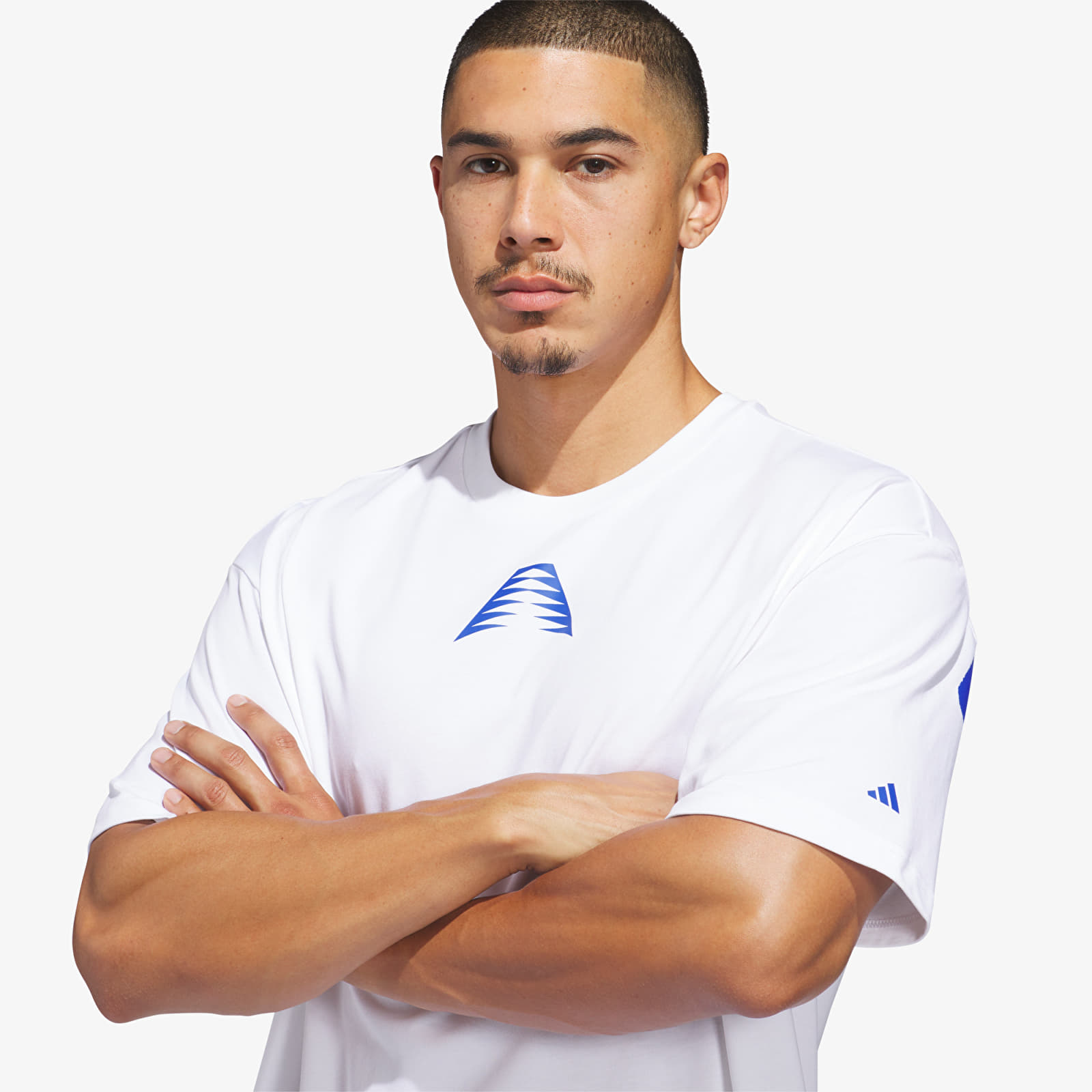 Marškinėliai adidas Anthony Edwards Believe That T-Shirt White/ Lucid Blue