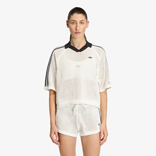 T-shirt adidas Knitted Crochet Polo Off White
