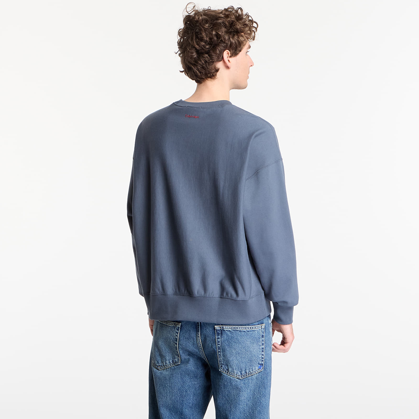 Ανδρικά φούτερ  Calvin Klein Jeans Ls Premium Terry Graphic Crewneck Dark Slate