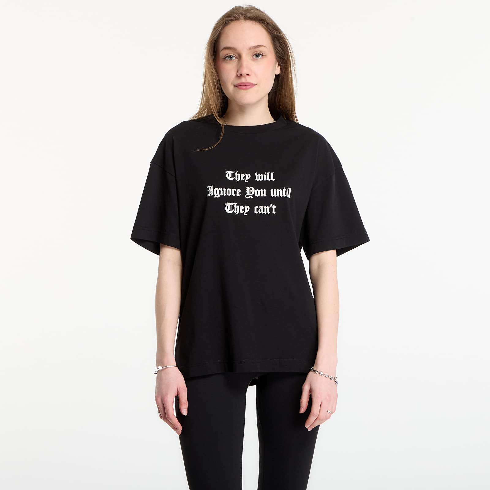 T-skjorter for menn Palm Angels Statement Regular T-Shirt UNISEX Black/ Off White