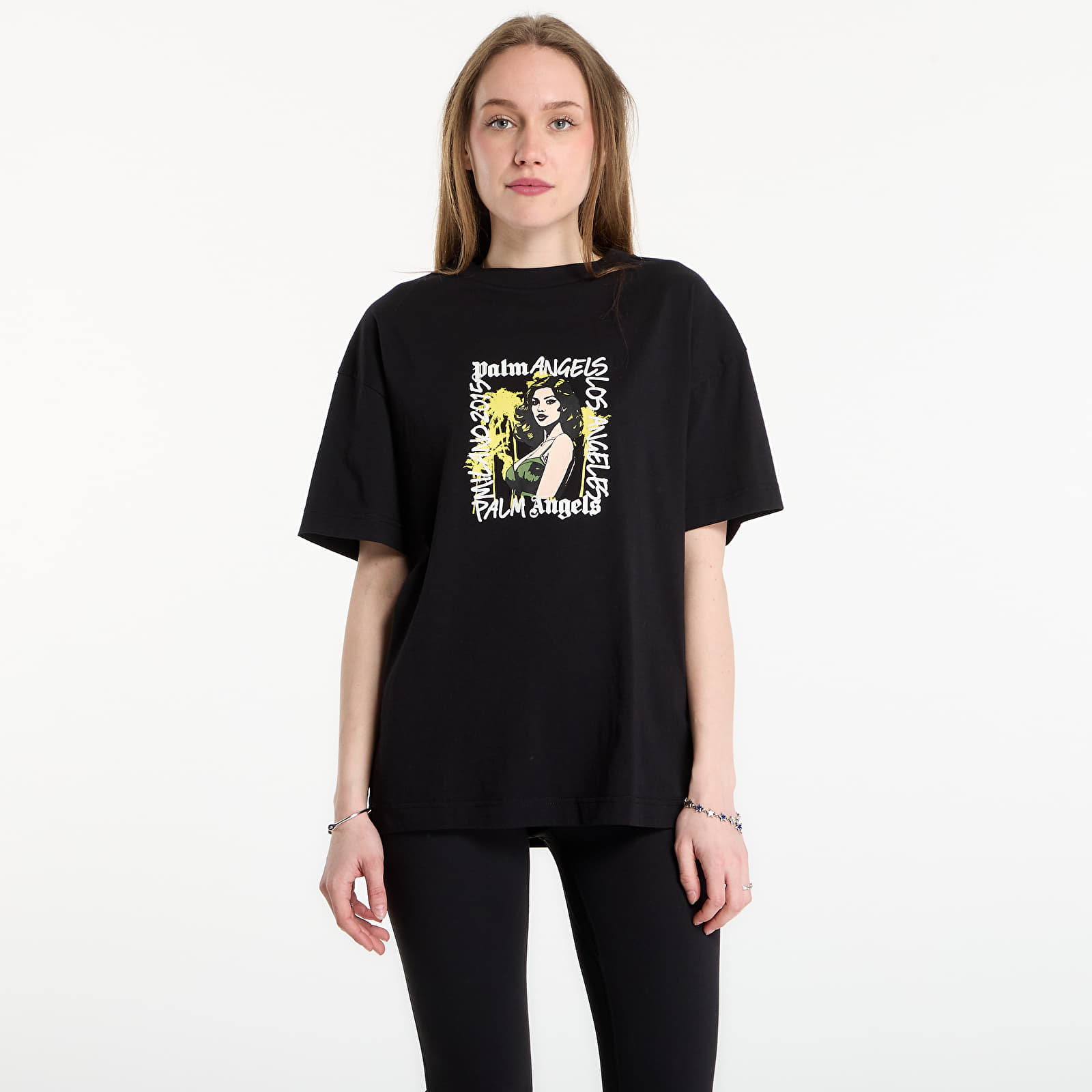 T-skjorter for menn Palm Angels Pinup Regular T-Shirt UNISEX Black/ Blue