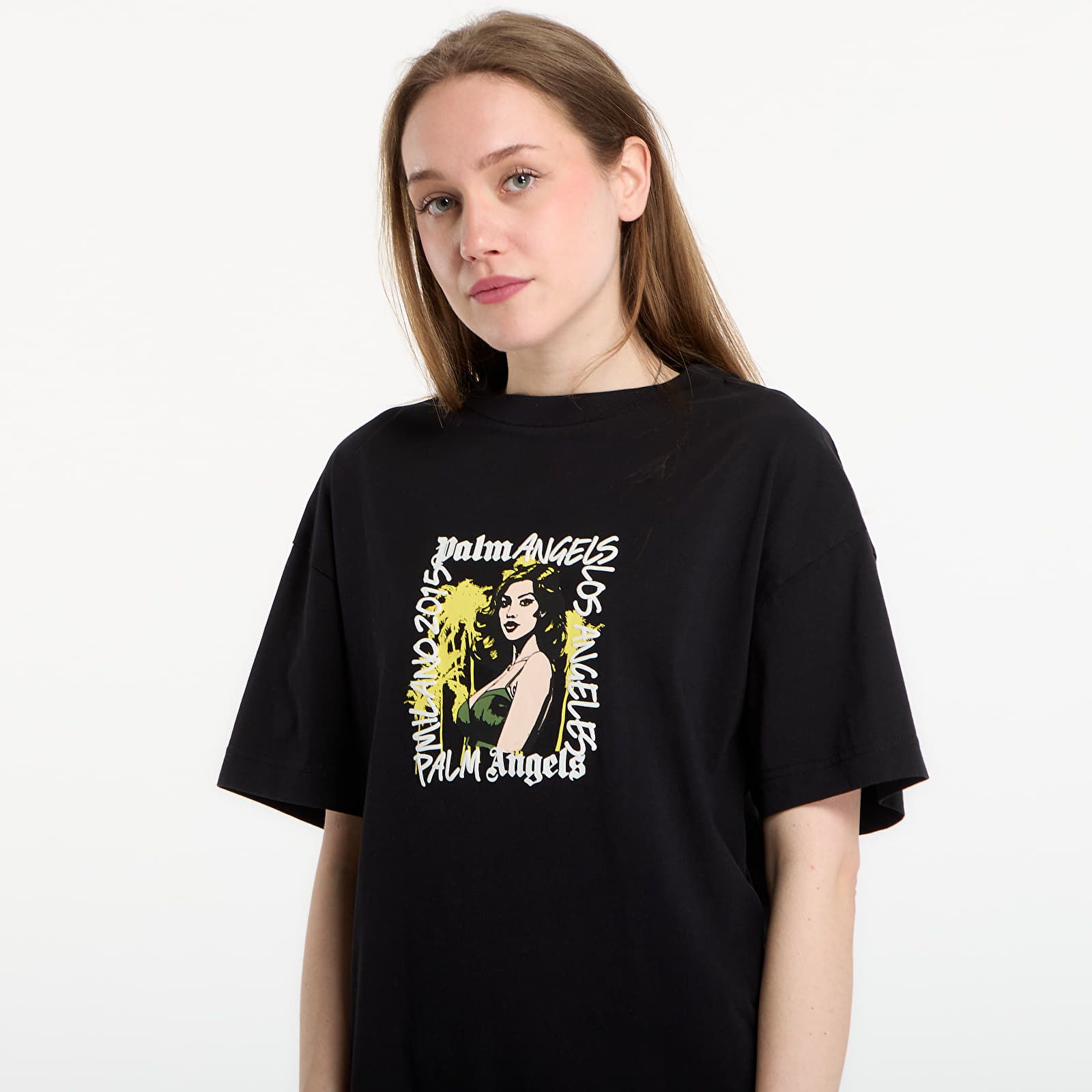 T-skjorter for menn Palm Angels Pinup Regular T-Shirt UNISEX Black/ Blue