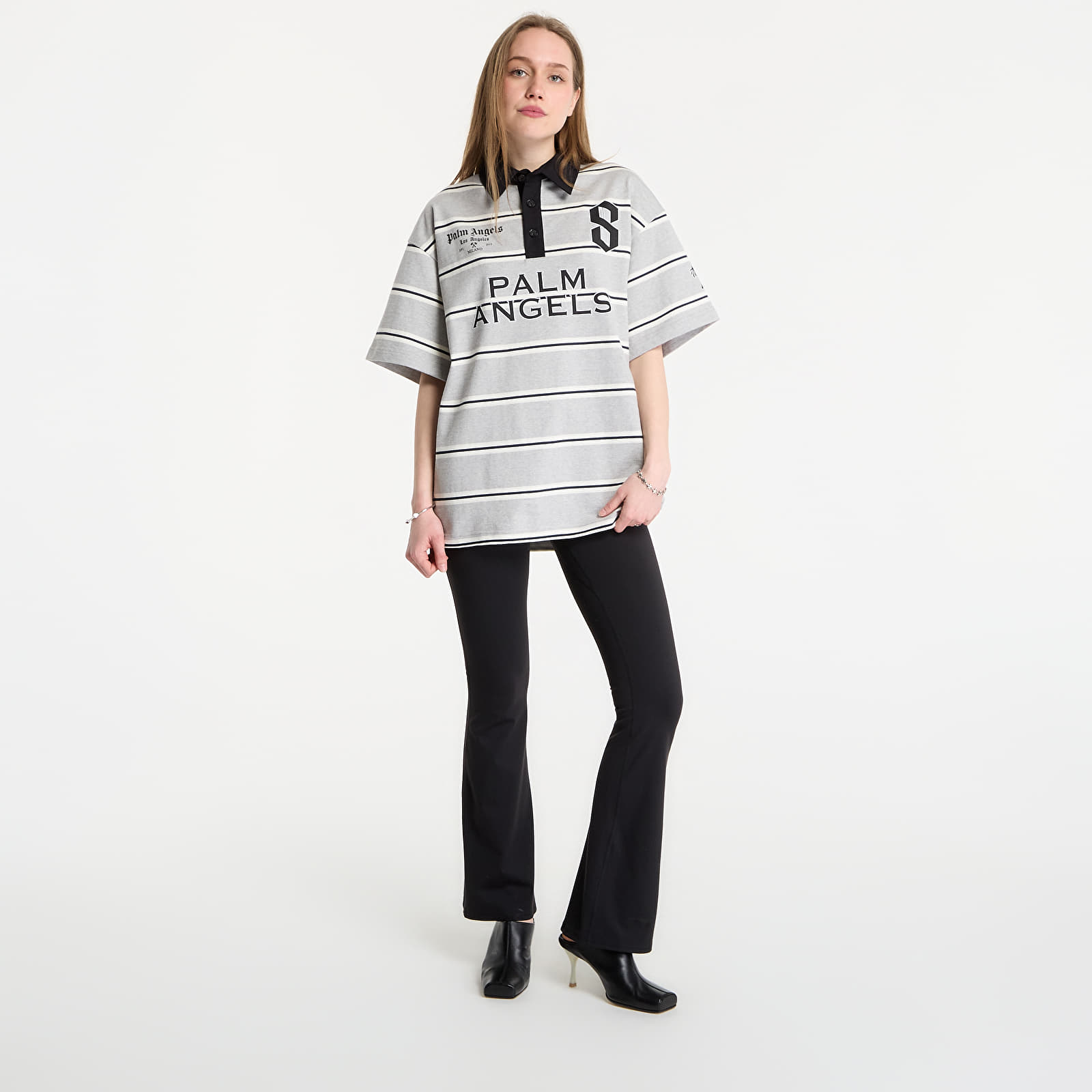 Pánská trička Palm Angels Palm Sport Stripes Polo S/S UNISEX Navy Blue/ White