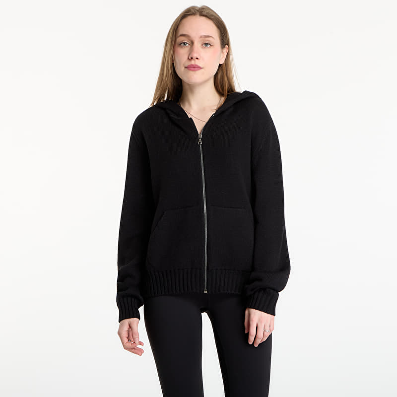 Mikina Palm Angels Curved Logo Knit Hoodie UNISEX Black/ Off White