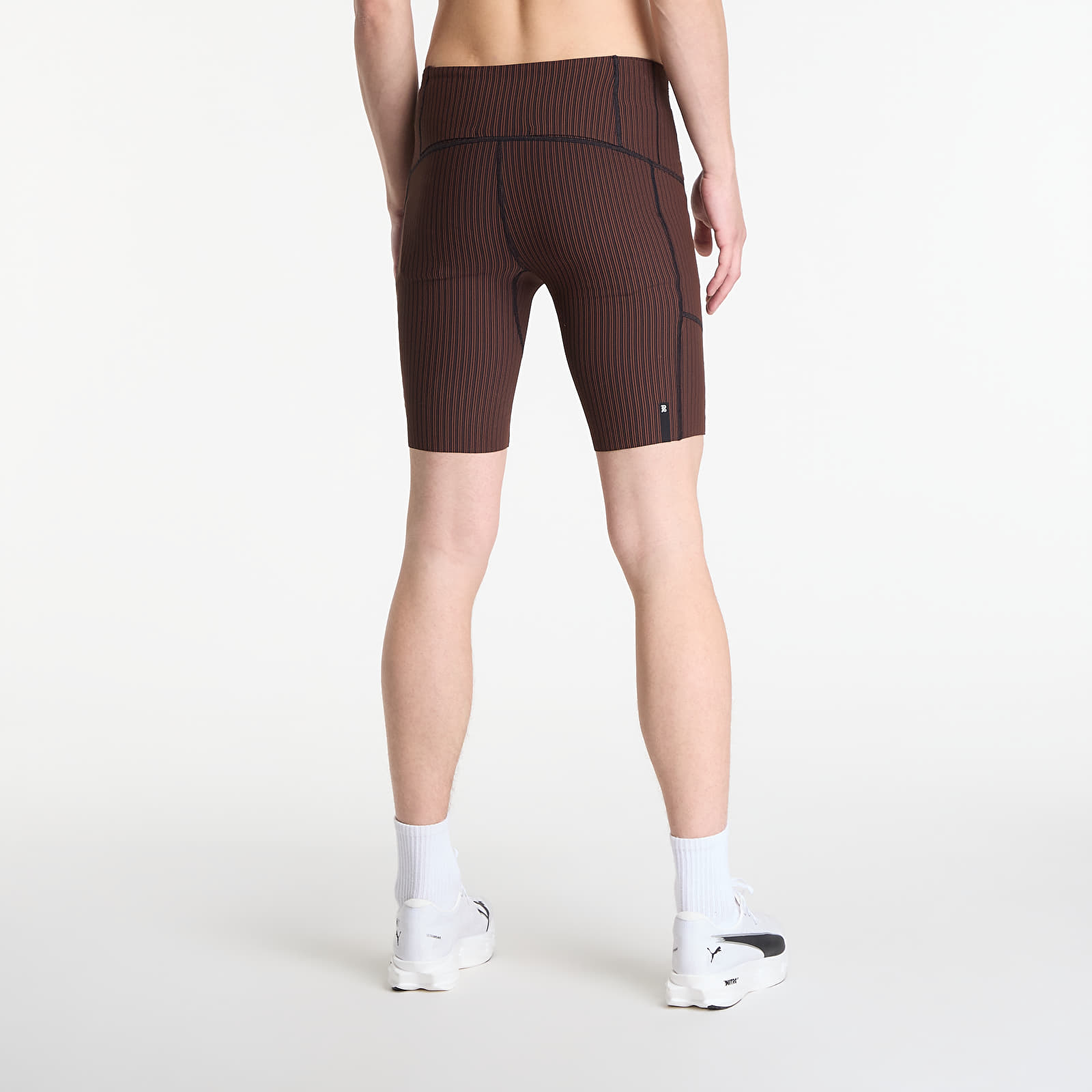 Leggings para homem BANDIT Men's Striped Cadence™ 7 Pocket Lined Half Tights Cacao/ Black