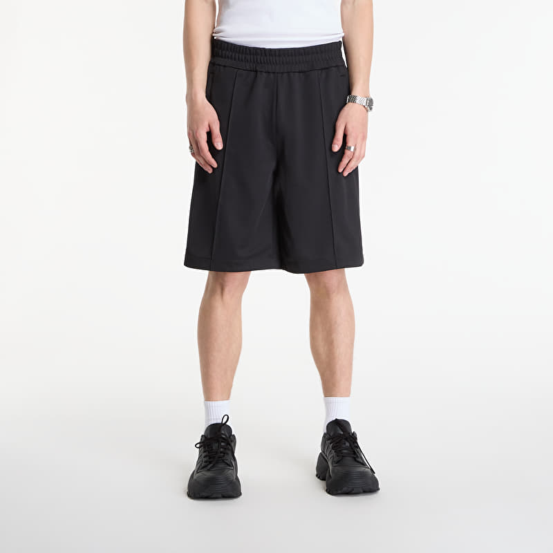 Pantaloncini Palm Angels Back Curved Logo Track Shorts Black/ Off White