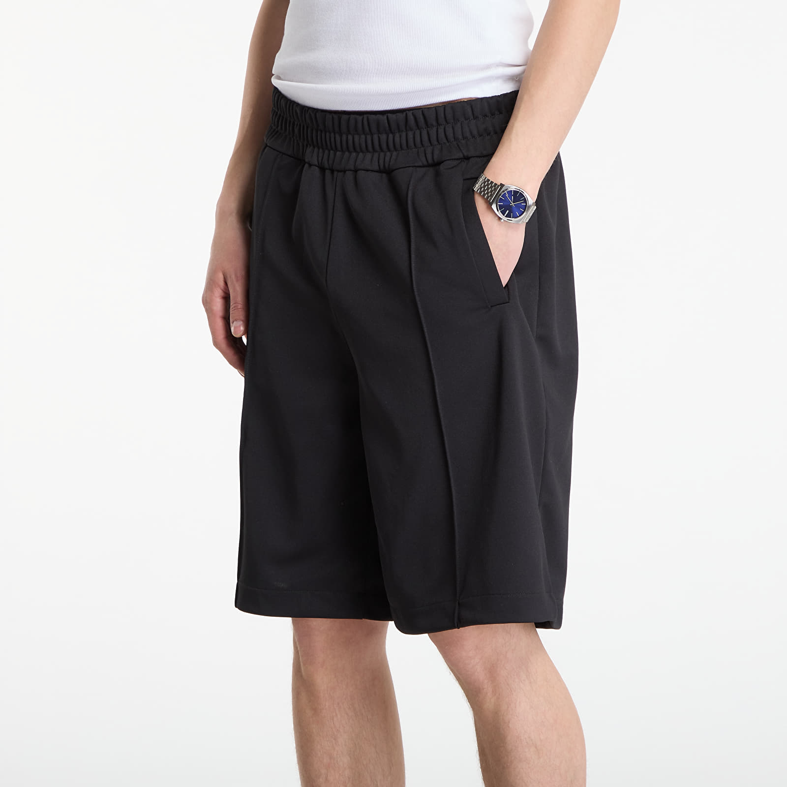 Korte broeken Palm Angels Back Curved Logo Track Shorts Black/ Off White