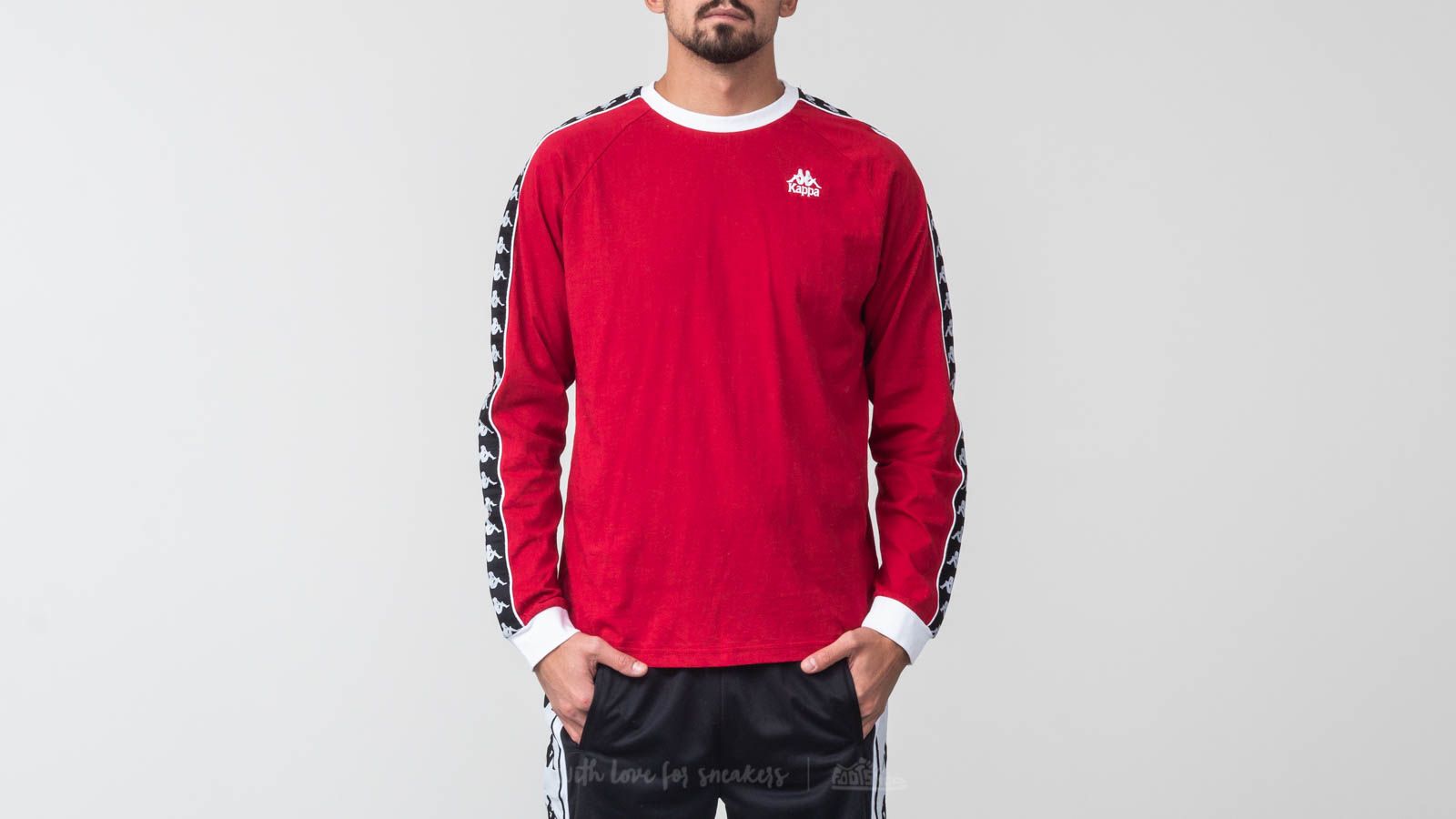 Camisetas Kappa 222 Banda Auyen Tee Dark Red/ Black/ White