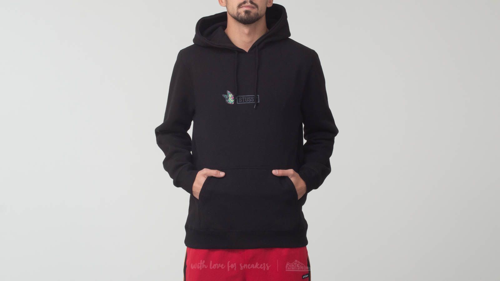 Stussy butterfly top applique hoody