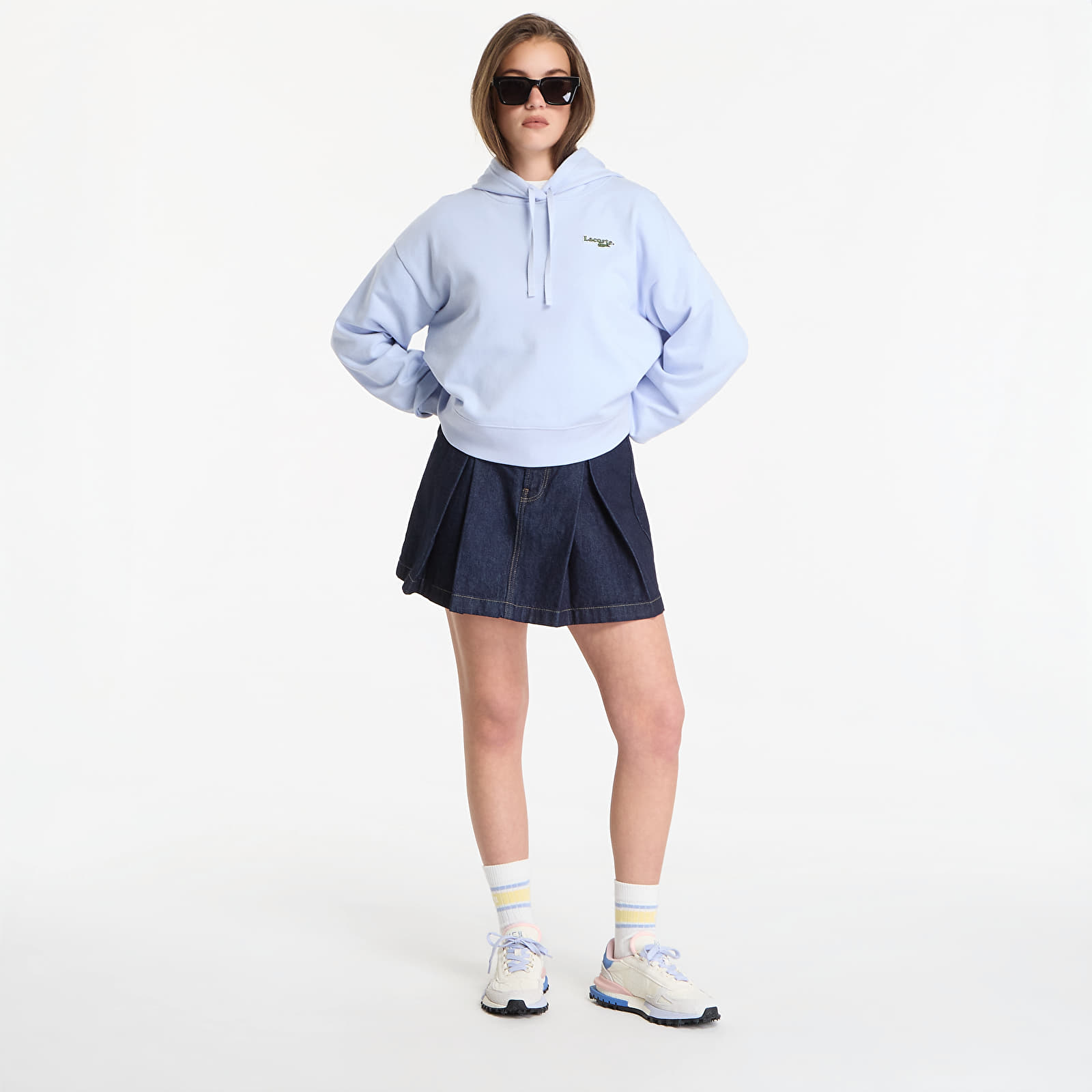 Ženski hoodiji LACOSTE Sweatshirt Phoenix Blue