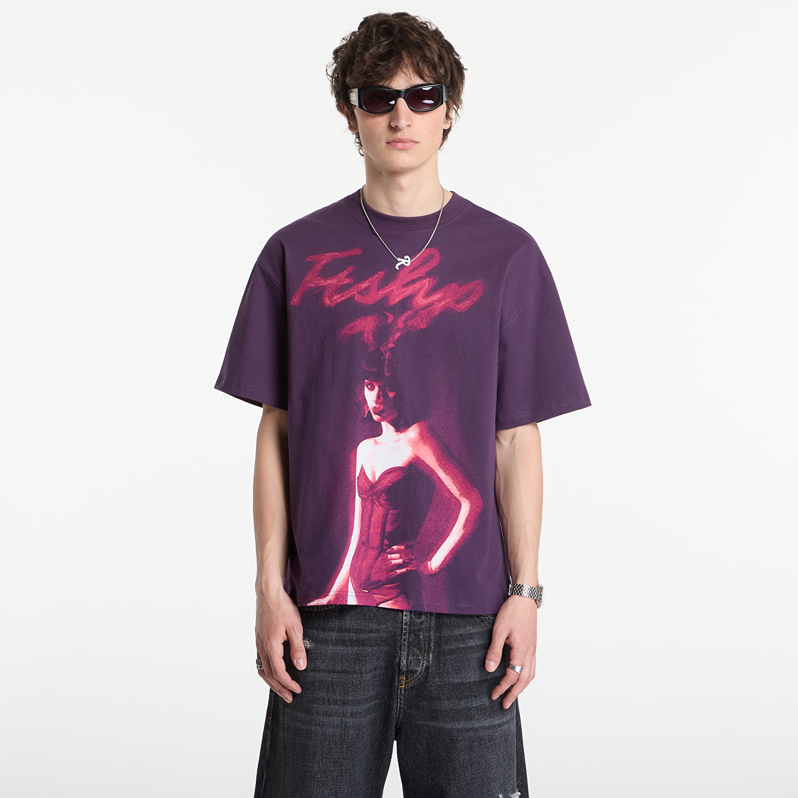 Magliette Playboy x FTSHP T-Shirt Smoking Girl UNISEX Deep Purple