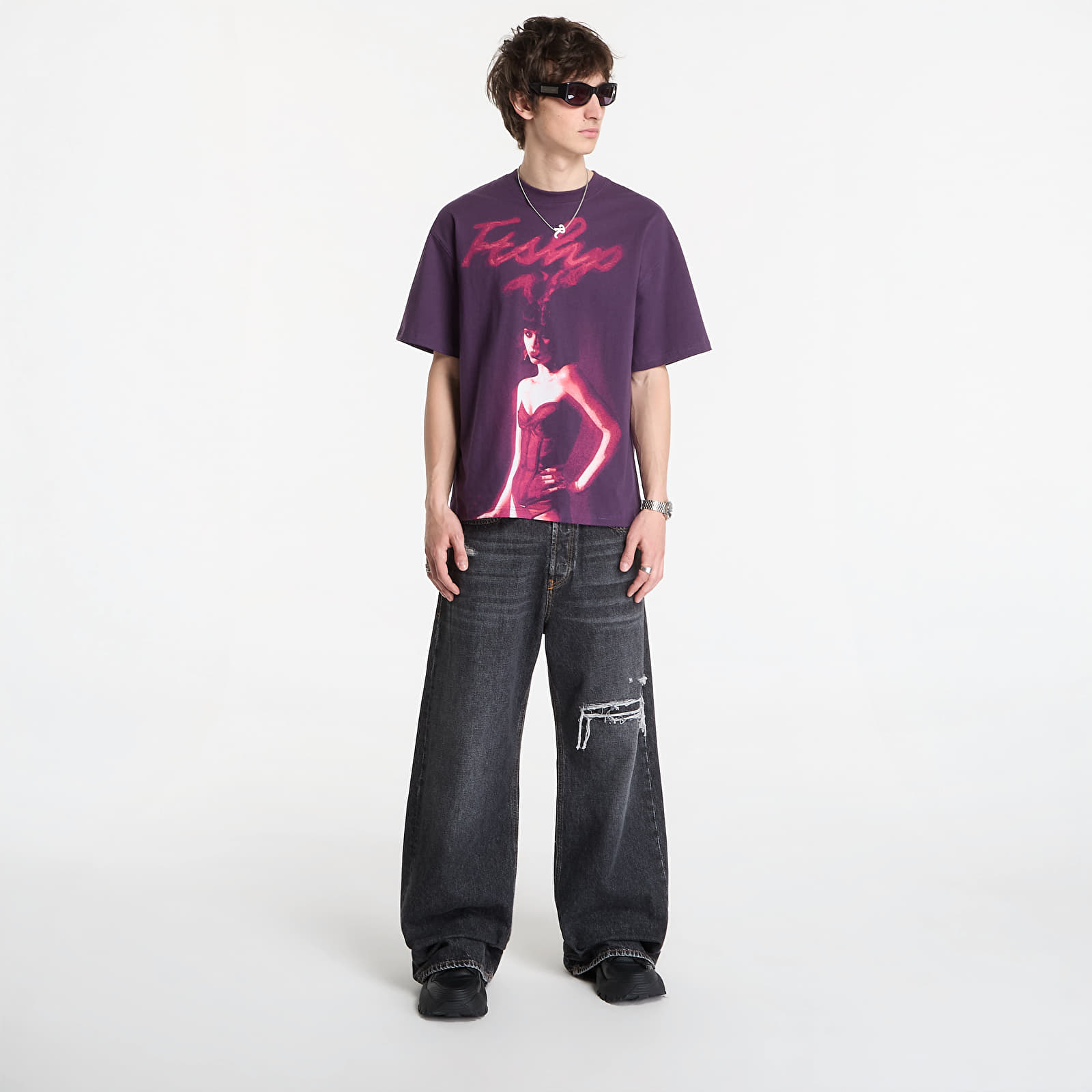 Magliette Playboy x FTSHP T-Shirt Smoking Girl UNISEX Deep Purple