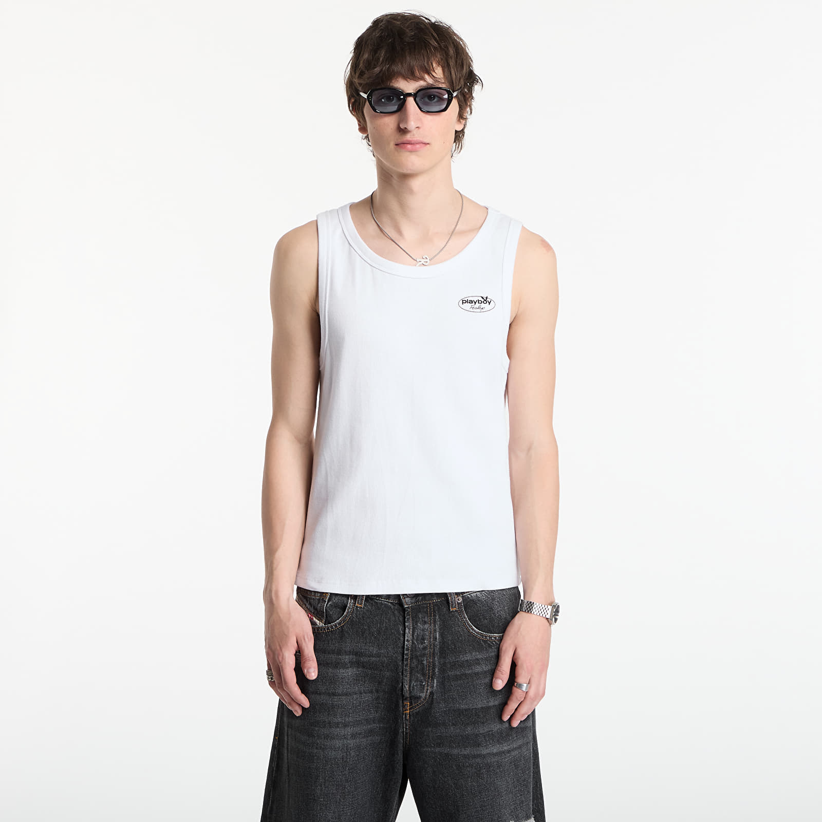 Vestes Playboy x FTSHP Rib Tank Top Logo UNISEX White